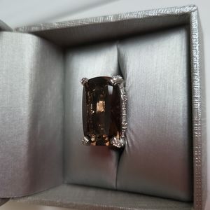 Judith Ripka Smokey HUGE! Cocktail Ring